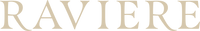 Raviere brand logo in cream color.