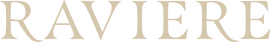 Raviere brand logo in cream color.